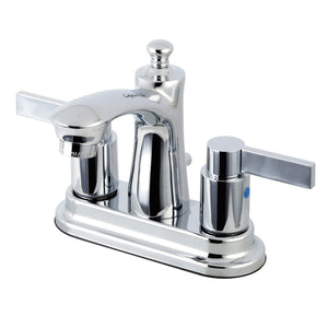 NuvoFusion Double-Handle 3-Hole Deck Mount 4-Inch Centerset Bathroom Faucet with Pop-Up Drain