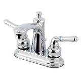 Naples Double-Handle 3-Hole Deck Mount 4-Inch Centerset Bathroom Faucet with Pop-Up Drain