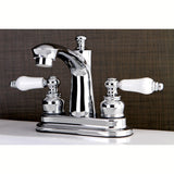 Victorian Double-Handle 3-Hole Deck Mount 4-Inch Centerset Bathroom Faucet with Pop-Up Drain