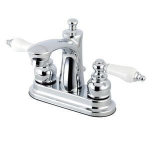 Victorian Double-Handle 3-Hole Deck Mount 4-Inch Centerset Bathroom Faucet with Pop-Up Drain