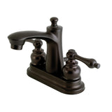 Victorian Double-Handle 3-Hole Deck Mount 4-Inch Centerset Bathroom Faucet with Pop-Up Drain