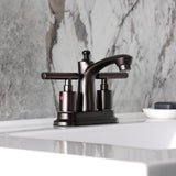 Manhattan Double-Handle 3-Hole Deck Mount 4-Inch Centerset Bathroom Faucet with Pop-Up Drain