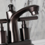 Manhattan Double-Handle 3-Hole Deck Mount 4-Inch Centerset Bathroom Faucet with Pop-Up Drain