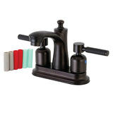 Kaiser Double-Handle 3-Hole Deck Mount 4-Inch Centerset Bathroom Faucet with Pop-Up Drain