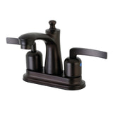 Centurion Double-Handle 3-Hole Deck Mount 4-Inch Centerset Bathroom Faucet with Pop-Up Drain