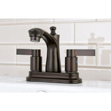 NuvoFusion Double-Handle 3-Hole Deck Mount 4-Inch Centerset Bathroom Faucet with Pop-Up Drain