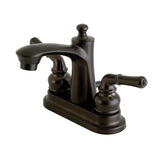 Naples Double-Handle 3-Hole Deck Mount 4-Inch Centerset Bathroom Faucet with Pop-Up Drain