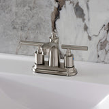 Manhattan Double-Handle 3-Hole Deck Mount 4-Inch Centerset Bathroom Faucet with Pop-Up Drain