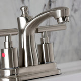 Manhattan Double-Handle 3-Hole Deck Mount 4-Inch Centerset Bathroom Faucet with Pop-Up Drain