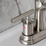 Manhattan Two-Handle 3-Hole Deck Mount 4" Centerset Bathroom Faucet with Pop-Up Drain