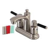 Kaiser Double-Handle 3-Hole Deck Mount 4-Inch Centerset Bathroom Faucet with Pop-Up Drain