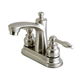 Knight Double-Handle 3-Hole Deck Mount 4-Inch Centerset Bathroom Faucet with Pop-Up Drain