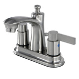 NuvoFusion Double-Handle 3-Hole Deck Mount 4-Inch Centerset Bathroom Faucet with Pop-Up Drain