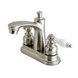 Victorian Double-Handle 3-Hole Deck Mount 4-Inch Centerset Bathroom Faucet with Pop-Up Drain