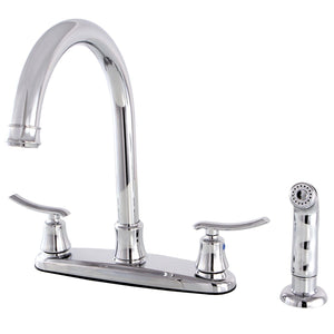 Jamestown Two-Handle 4-Hole 8" Centerset Kitchen Faucet with Side Sprayer