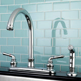 Naples Two-Handle 4-Hole 8" Centerset Kitchen Faucet with Side Sprayer