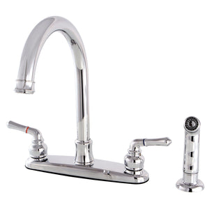 Naples Two-Handle 4-Hole 8" Centerset Kitchen Faucet with Side Sprayer