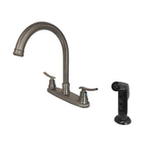 Jamestown Two-Handle 4-Hole 8" Centerset Kitchen Faucet with Side Sprayer