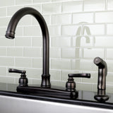 Royale Two-Handle 4-Hole 8" Centerset Kitchen Faucet with Side Sprayer