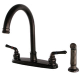 Naples Two-Handle 4-Hole 8" Centerset Kitchen Faucet with Side Sprayer