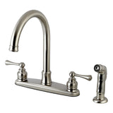 Vintage Two-Handle 4-Hole 8" Centerset Kitchen Faucet with Side Sprayer