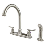 Jamestown Two-Handle 4-Hole 8" Centerset Kitchen Faucet with Side Sprayer