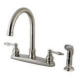 Knight Two-Handle 4-Hole 8" Centerset Kitchen Faucet with Side Sprayer