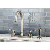 Naples Two-Handle 4-Hole 8" Centerset Kitchen Faucet with Side Sprayer