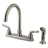 Naples Two-Handle 4-Hole 8" Centerset Kitchen Faucet with Side Sprayer