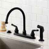 Magellan Two-Handle 4-Hole 8" Centerset Kitchen Faucet with Side Sprayer