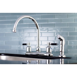 Kaiser Two-Handle 4-Hole 8" Centerset Kitchen Faucet with Side Sprayer