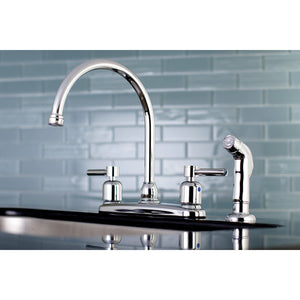 Concord Two-Handle 4-Hole 8" Centerset Kitchen Faucet with Side Sprayer