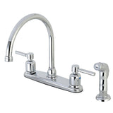 Concord Two-Handle 4-Hole 8" Centerset Kitchen Faucet with Side Sprayer