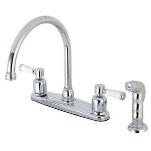 Paris Two-Handle 4-Hole 8" Centerset Kitchen Faucet with Side Sprayer