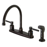 Concord Two-Handle 4-Hole 8" Centerset Kitchen Faucet with Side Sprayer