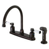 Paris Two-Handle 4-Hole 8" Centerset Kitchen Faucet with Side Sprayer