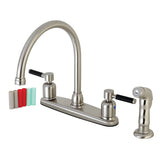 Kaiser Two-Handle 4-Hole 8" Centerset Kitchen Faucet with Side Sprayer