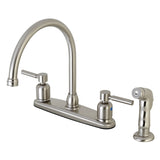 Concord Two-Handle 4-Hole 8" Centerset Kitchen Faucet with Side Sprayer