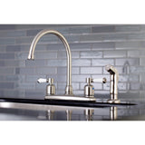 Paris Two-Handle 4-Hole 8" Centerset Kitchen Faucet with Side Sprayer