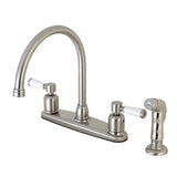 Paris Two-Handle 4-Hole 8" Centerset Kitchen Faucet with Side Sprayer