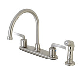 Centurion Two-Handle 4-Hole 8" Centerset Kitchen Faucet with Side Sprayer