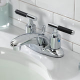 Kaiser Double-Handle 3-Hole Deck Mount 4-Inch Centerset Bathroom Faucet with Pop-Up Drain