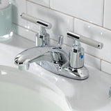 Kaiser Double-Handle 3-Hole Deck Mount 4-Inch Centerset Bathroom Faucet with Pop-Up Drain