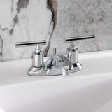 Manhattan Double-Handle 3-Hole Deck Mount 4-Inch Centerset Bathroom Faucet with Pop-Up Drain