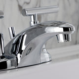 Manhattan Double-Handle 3-Hole Deck Mount 4-Inch Centerset Bathroom Faucet with Pop-Up Drain