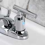 Manhattan Two-Handle 3-Hole Deck Mount 4" Centerset Bathroom Faucet with Pop-Up Drain