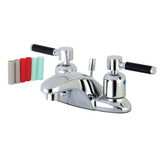 Kaiser Double-Handle 3-Hole Deck Mount 4-Inch Centerset Bathroom Faucet with Pop-Up Drain