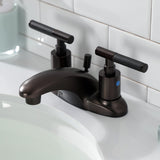 Kaiser Double-Handle 3-Hole Deck Mount 4-Inch Centerset Bathroom Faucet with Pop-Up Drain