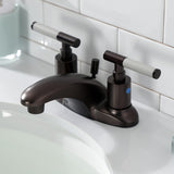 Kaiser Double-Handle 3-Hole Deck Mount 4-Inch Centerset Bathroom Faucet with Pop-Up Drain