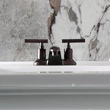 Manhattan Double-Handle 3-Hole Deck Mount 4-Inch Centerset Bathroom Faucet with Pop-Up Drain